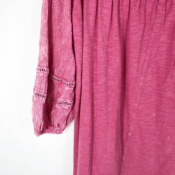 Altard State‎ Small Blouse Pink Embroidered Peasant Distressed Cotton Women 1341 - Picture 6 of 9